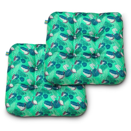 Duck Covers Indoor/Outdoor Seat Cushions, Mojito Flamingo, PK2 DCMOCH19195-2PK